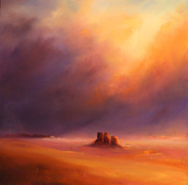 Painting titled "Desert Storm" by Petra Ackermann, Original Artwork, Oil