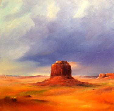 Malerei mit dem Titel "The Merrick Butte" von Petra Ackermann, Original-Kunstwerk, Öl