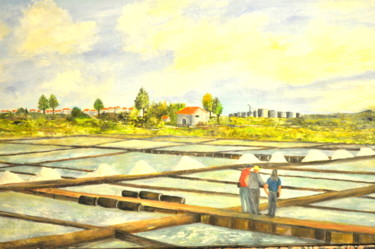 Schilderij getiteld ""SALTWORKS"" door Santana, Origineel Kunstwerk, Olie