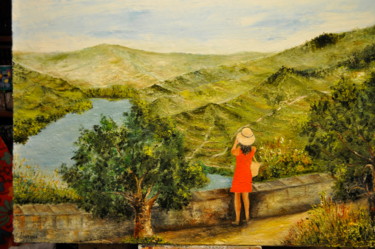 Peinture intitulée "Fotografando o Douro" par Santana, Œuvre d'art originale, Huile