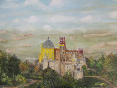 Painting titled "Palácio da Pena~Sin…" by Santana, Original Artwork, Oil