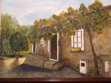 Schilderij getiteld "CASA DE ALDEIA" door Santana, Origineel Kunstwerk, Olie