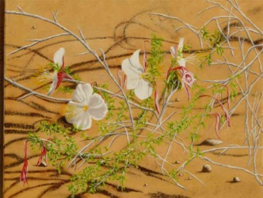 Peinture intitulée "fleurs de désert" par Paul Santander, Œuvre d'art originale, Huile
