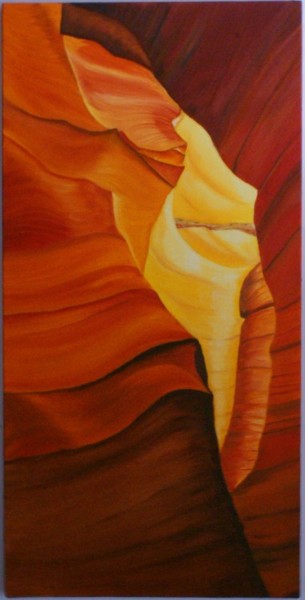 Malerei mit dem Titel "Antelope canyon 1" von Paul Santander, Original-Kunstwerk, Öl