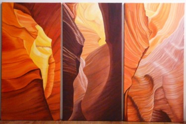 Peinture intitulée "triptyque de Lower…" par Paul Santander, Œuvre d'art originale, Huile