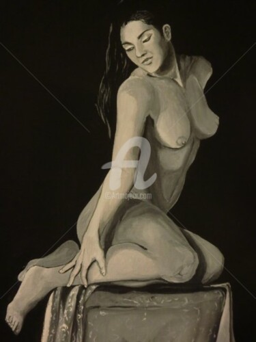 Painting titled "nudo femminile" by Laura De Rosalia, Original Artwork, Acrylic