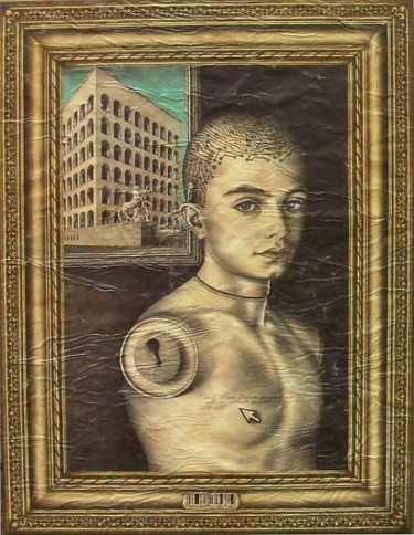 Schilderij getiteld ""HomoBot"" door Armando Santelli, Origineel Kunstwerk