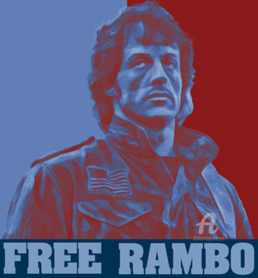 Digital Arts με τίτλο "Free Rambo" από Santhiago Carvalho, Αυθεντικά έργα τέχνης, 2D ψηφιακή εργασία