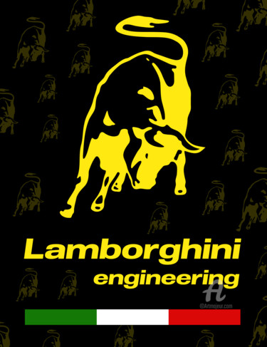 Grafika cyfrowa / sztuka generowana cyfrowo zatytułowany „Lamborghini Logo Wi…” autorstwa Santhiago Carvalho, Oryginalna pra…