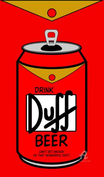 Digitale Kunst getiteld "Drink Duff!!!" door Santhiago Carvalho, Origineel Kunstwerk, 2D Digital Work