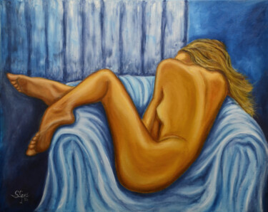 Картина под названием "Piel femenina 10" - Santi Goñi, Подлинное произведение искусства, Масло Установлен на Деревянная рама…