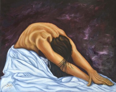 Картина под названием "Piel femenina 15" - Santi Goñi, Подлинное произведение искусства, Масло Установлен на Деревянная рама…