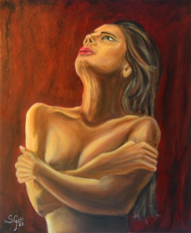 Painting titled "Piel femenina 19" by Santi Goñi, Original Artwork, Oil Mounted on Wood Stretcher frame