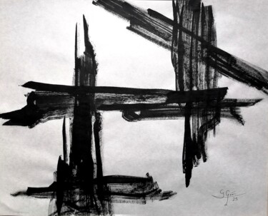 Drawing titled "Monocromia 225" by Santi Goñi, Original Artwork, Ink