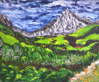 Painting titled "Pico-san-vicente-de…" by Santi Goñi, Original Artwork, Oil