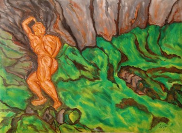 Painting titled "4-en-las-rocas-2.jpg" by Santi Goñi, Original Artwork, Oil