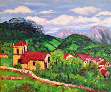 Painting titled "ermita-de-villasome…" by Santi Goñi, Original Artwork, Oil