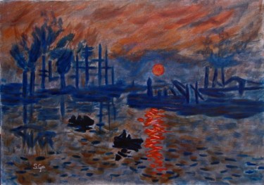 Pintura titulada "6-impresion-del-sol…" por Santi Goñi, Obra de arte original, Oleo