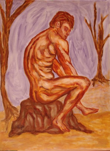 Pintura intitulada "9-en-el-bosque-2.jpg" por Santi Goñi, Obras de arte originais, Óleo