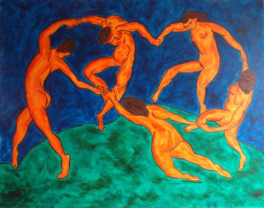 Pintura intitulada "19-la-danza-matisse…" por Santi Goñi, Obras de arte originais, Óleo