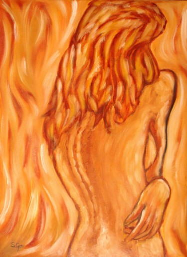 Painting titled "Figura iluminada.jpg" by Santi Goñi, Original Artwork, Oil