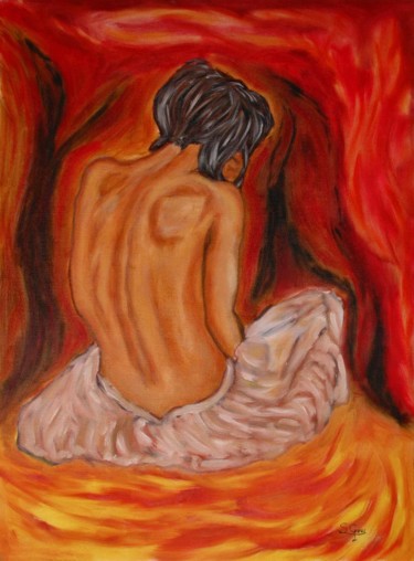 Painting titled "12-fondo-rojo.jpg" by Santi Goñi, Original Artwork, Oil