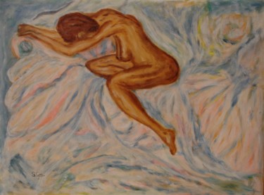Malerei mit dem Titel "Posado de figura.jpg" von Santi Goñi, Original-Kunstwerk, Öl