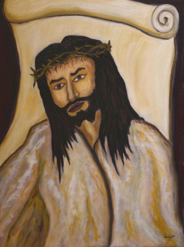 Pintura titulada "10-ecce-homo-60x45.…" por Santi Goñi, Obra de arte original, Oleo