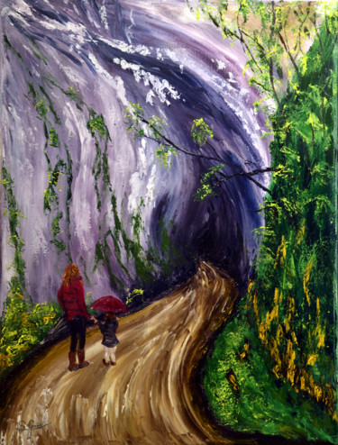 Pintura titulada "Cueva de Cullalvera" por Santi Goñi, Obra de arte original, Oleo Montado en Bastidor de camilla de madera