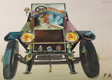 Desenho intitulada "Rolls Royce. Pierre…" por Santiago Carroggio, Obras de arte originais, Tinta