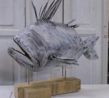 Sculpture titled "Peixe Jipe. Jipe fi…" by Santiago Bataneiro, Original Artwork, Wood