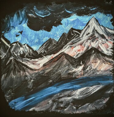Painting titled "In montagna" by Santiago Harizaj, Original Artwork, Watercolor