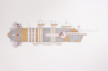 Картина под названием "Light Air Cruiser." - Santiago Restrepo, Подлинное произведение искусства, Чернила