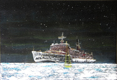 Tekening getiteld "Russian Polar Icebr…" door Santiago Restrepo, Origineel Kunstwerk, Inkt