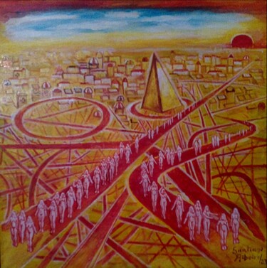 Malerei mit dem Titel "Yelow Painting" von Santiago Ribeiro, Original-Kunstwerk, Öl