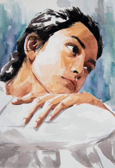 Painting titled "Watercolor study 3" by Santiago Castro, Original Artwork, Watercolor