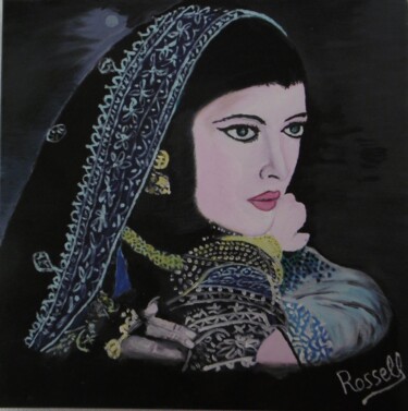 Painting titled "muchacha arabe" by Santiago Rossell, Original Artwork, Oil