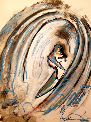 Disegno intitolato "color tube" da Marc Turpaud, Opera d'arte originale, Inchiostro