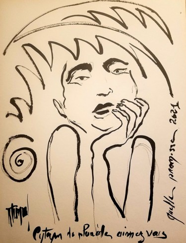 Drawing titled "promesse" by Marc Turpaud, Original Artwork, Ink
