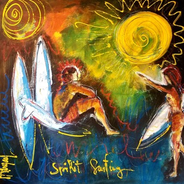 Peinture intitulée "spirit surfing" par Marc Turpaud, Œuvre d'art originale, Acrylique