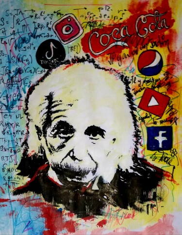 Pittura intitolato "Einstein" da Marc Turpaud, Opera d'arte originale, Acrilico