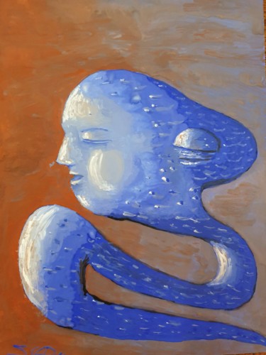 Pintura intitulada "Sonhando" por São Vieira, Obras de arte originais, Guache
