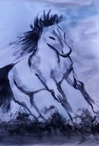 Peinture intitulée "Horse" par São Vieira, Œuvre d'art originale, Acrylique