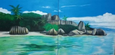 Pintura intitulada "Ilha paradisíaca" por São Vieira, Obras de arte originais, Acrílico