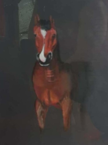 Pittura intitolato "Brown horse" da São Vieira, Opera d'arte originale, Acrilico