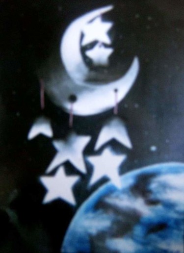 Painting titled "Sono lunar" by São Vieira, Original Artwork, Acrylic