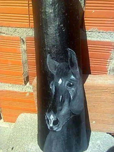 Artesanato intitulada "Cavalo negro" por São Vieira, Obras de arte originais