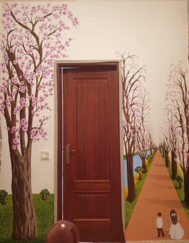 Pintura titulada "Flor de cerejeira" por São Vieira, Obra de arte original, Acrílico