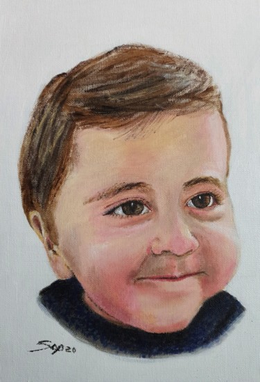 Painting titled "Baby boy" by São Vieira, Original Artwork, Acrylic