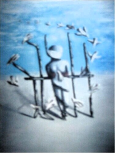 Pintura intitulada "Vinda da liberdade" por São Vieira, Obras de arte originais, Acrílico Montado em Armação em madeira